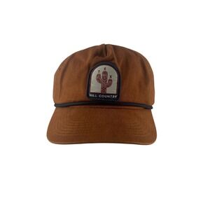 Texas Hill Country Provisions Snapback Hat Cactus Patch Brown Blue Rope Trim Men